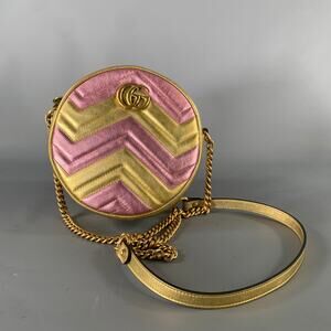 GUCCI Pink Gold Metallic Shoulder Bag Bags & Leather Goods